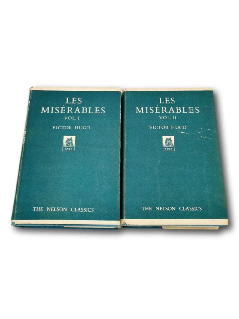 Les Miserables Nelson Classics Set Victor Hugo Vol  I & II Blue HC DJ‎ 1956 Book